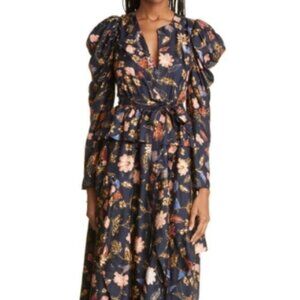 NWOT ULLA JOHNSON Virginie Silk Midi Dress in Odessa XS $845